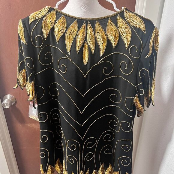 VINTAGE 1980’s Sequined and Beaded Anne Ashley Shirt and Skirt Set - Picture 4 of 5